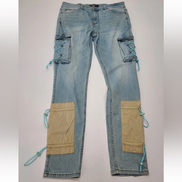 Serenede CyberCloud Mens 36X33 Cargo Fitted Jeans - Picture 1 of 8